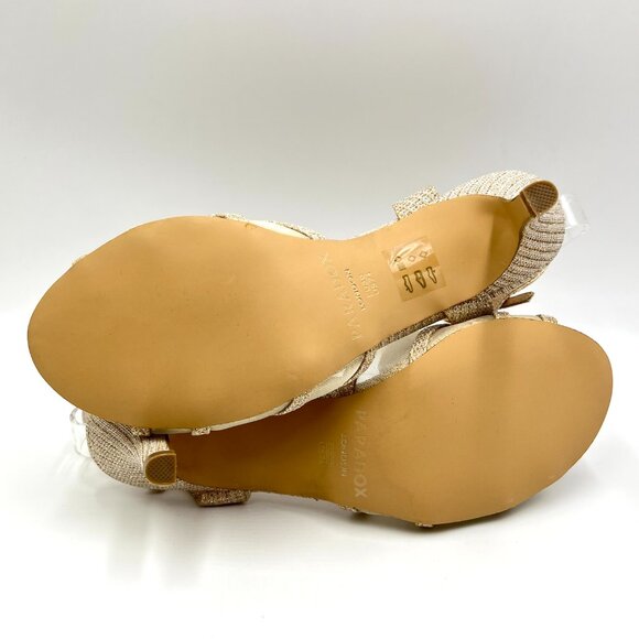 Paradox London Womens Size 7.5 Helice‎ Champagne Gold Dress Sandals Heels Shoes - Picture 9 of 13